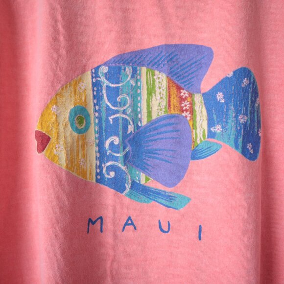 Vintage 90s Maui Neon Fish Tank Top | L - Picture 3 of 5